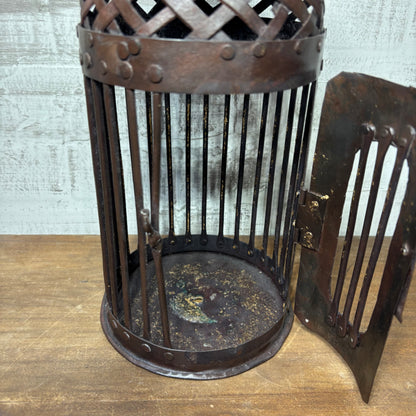 Vintage Metal Bird Cage Candle Holder