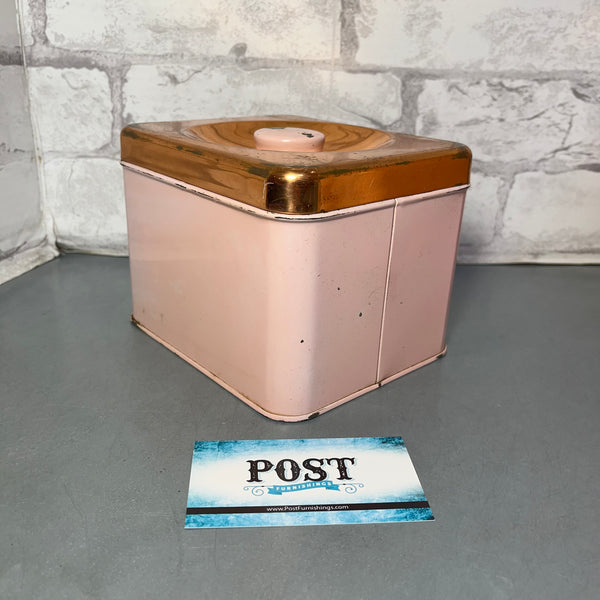 Vintage Lincoln Beautyware Pink And Copper Canister Set Of 4