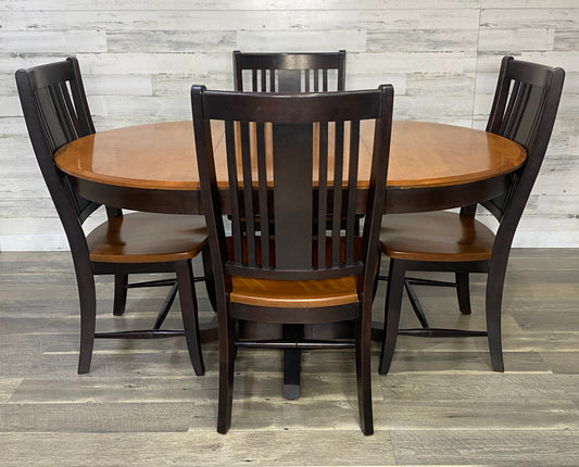 Black Dining Table & 4 Chairs Set