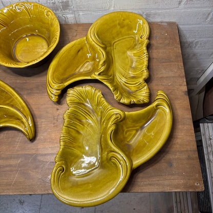 Mid Century Ceramic Thanksgiving Party Tray Set