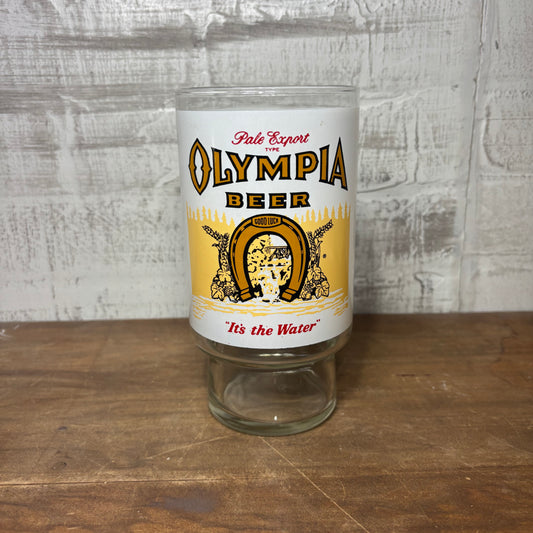 Vintage Olympia Beer Good Luck Horseshoe Glass