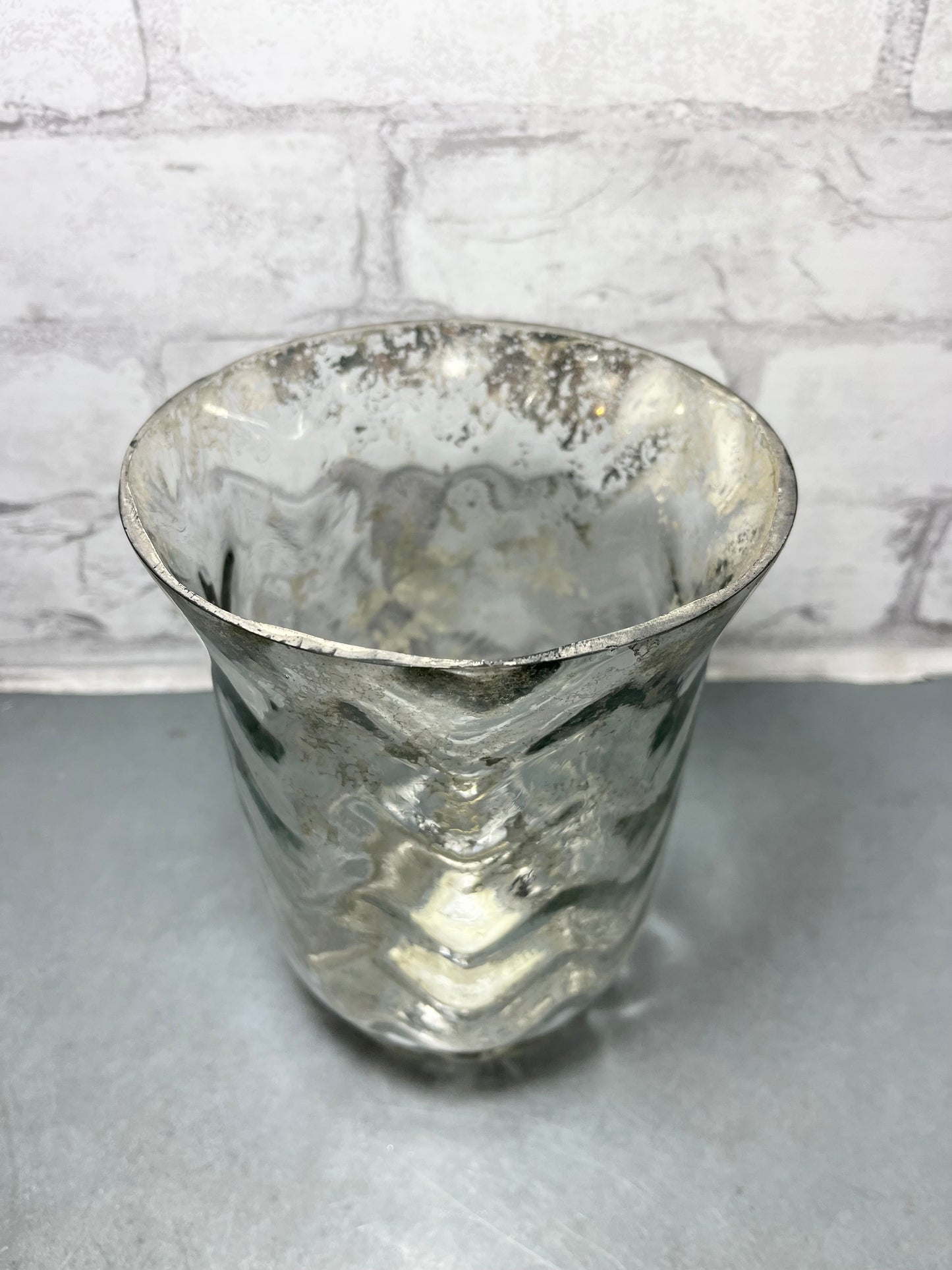 Frosted Mercury Glass Vase