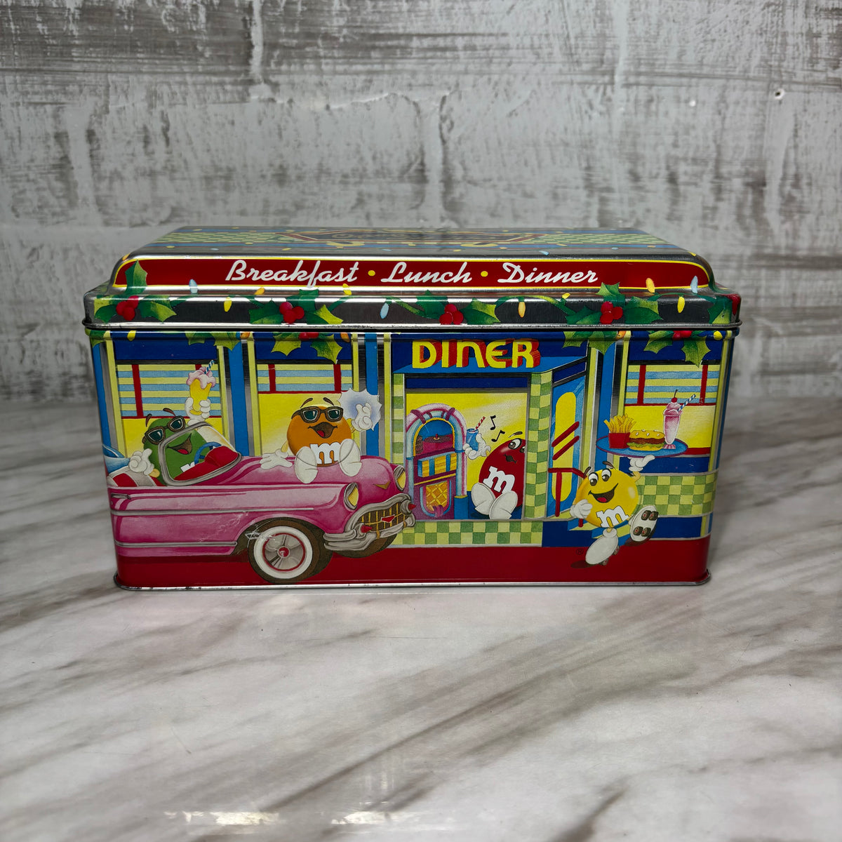 Vintage 1996 M&M's Christmas Series Diner #4 Limited Edition Canister