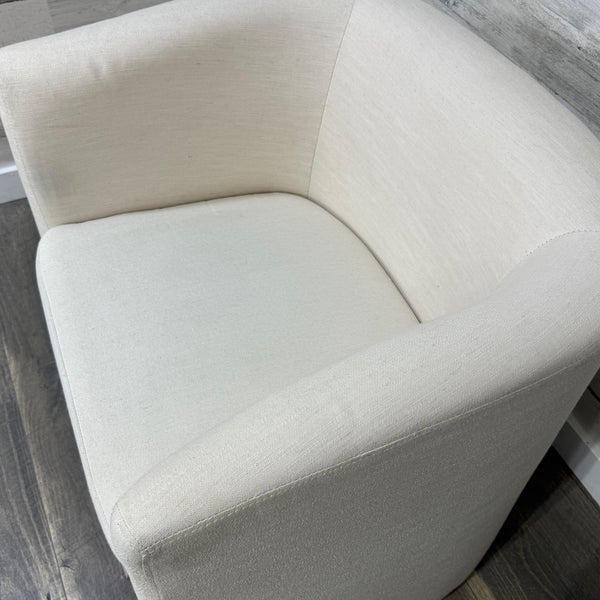 White Barrel Accent Chair