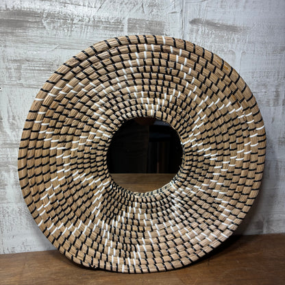 Boho Woven Circular Mirror