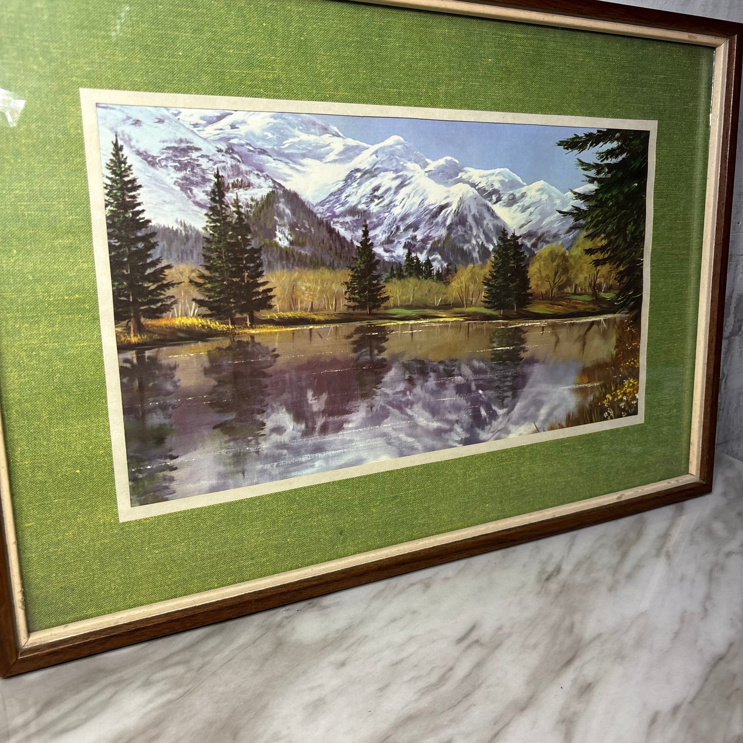Vintage Mountain Range Matted Print