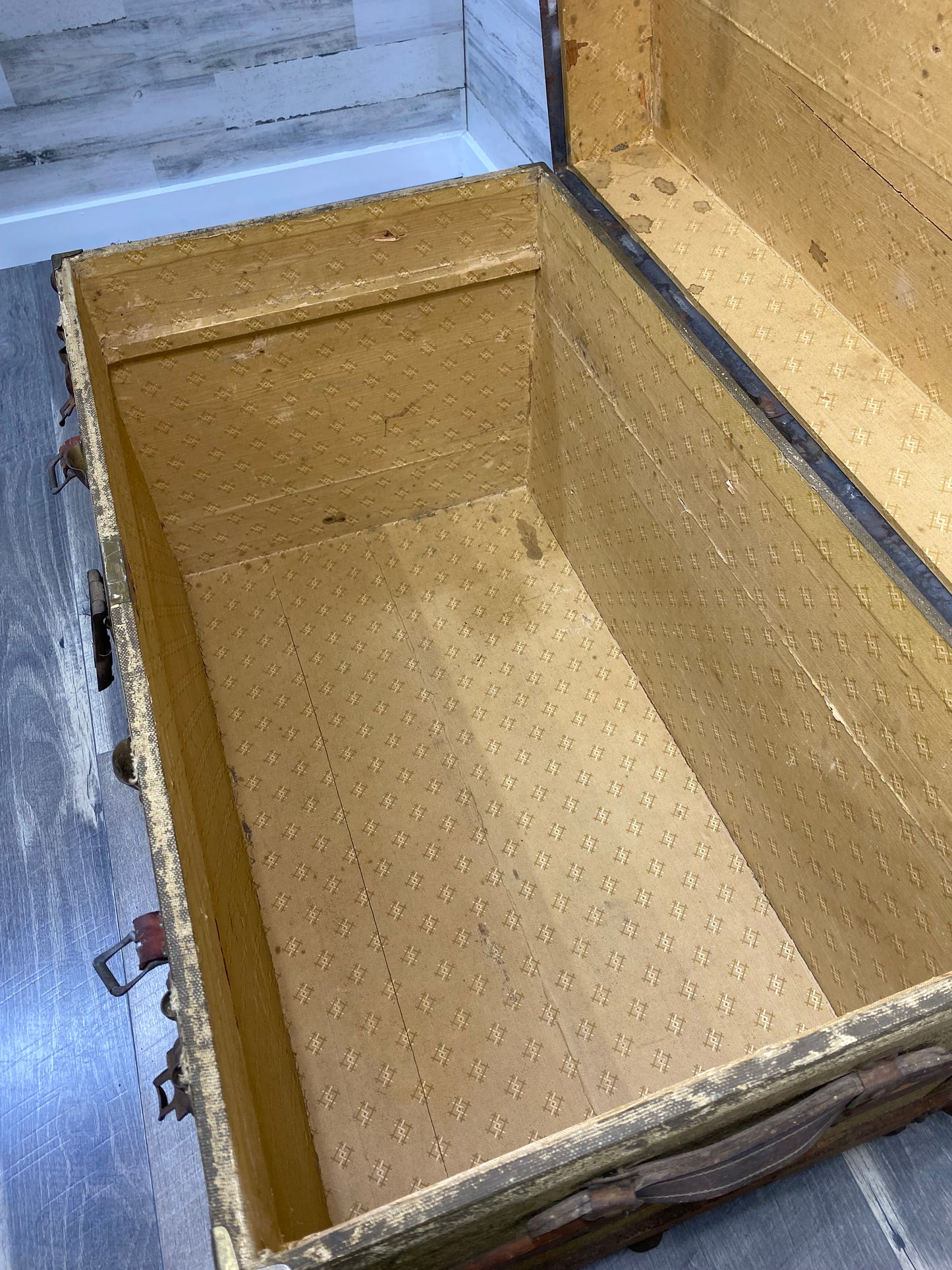 Antique Wood Steamer Trunk