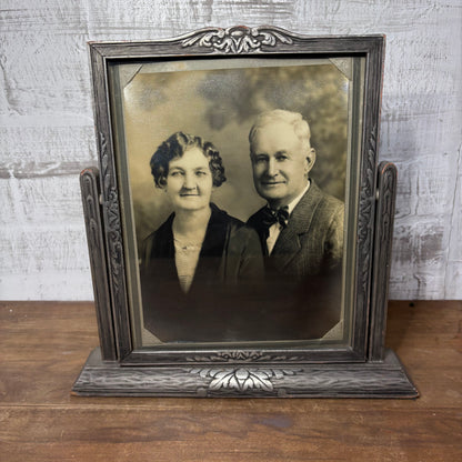 Antique Large Swivel Pedestal Frame Picture Frame
