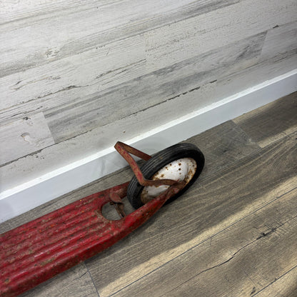 Vintage Red Metal Foot Push Scooter