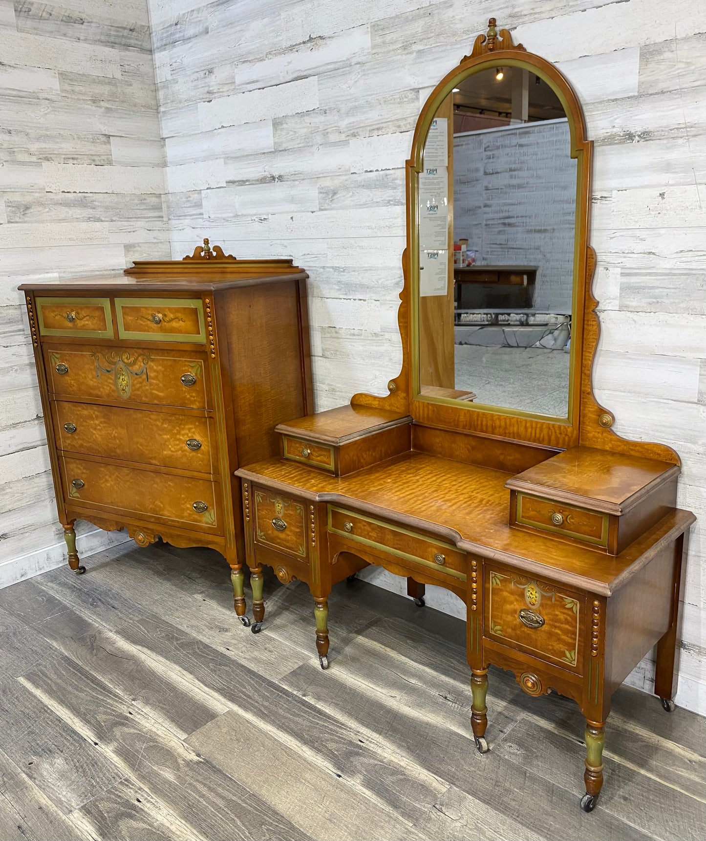 Antique Dresser & Vanity Desk Set