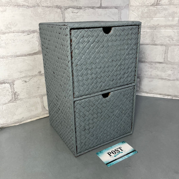 Gray Rattan Two Teir Drawers