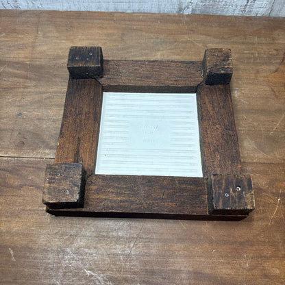 Vintage Square Red Tile Wooden Trivet