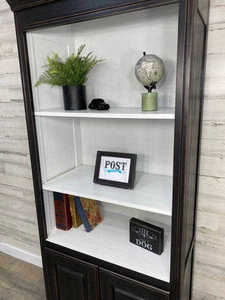 Black Bookshelf Cabinet