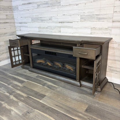 Electric Fireplace Tv Stand Rustic Gray