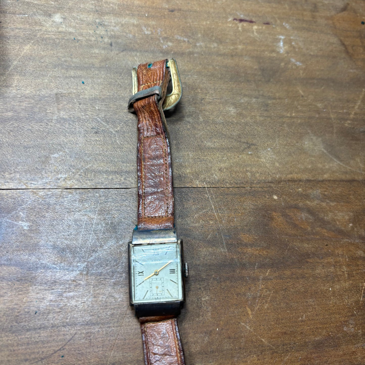 Vintage Harvel “Tank” Watch W/ Croton Red Case