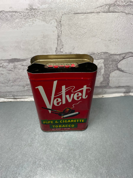 Vintage Velvet Pipe & Tobacco Tin