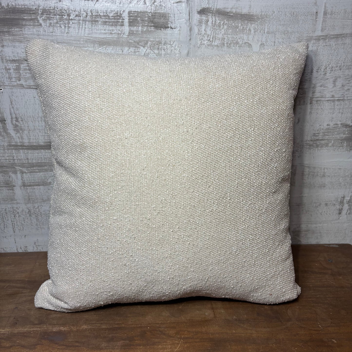 Off White Textured Throw Pillow