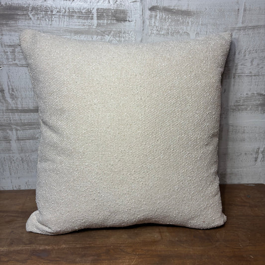 Off White Textured Square Throw Pillow