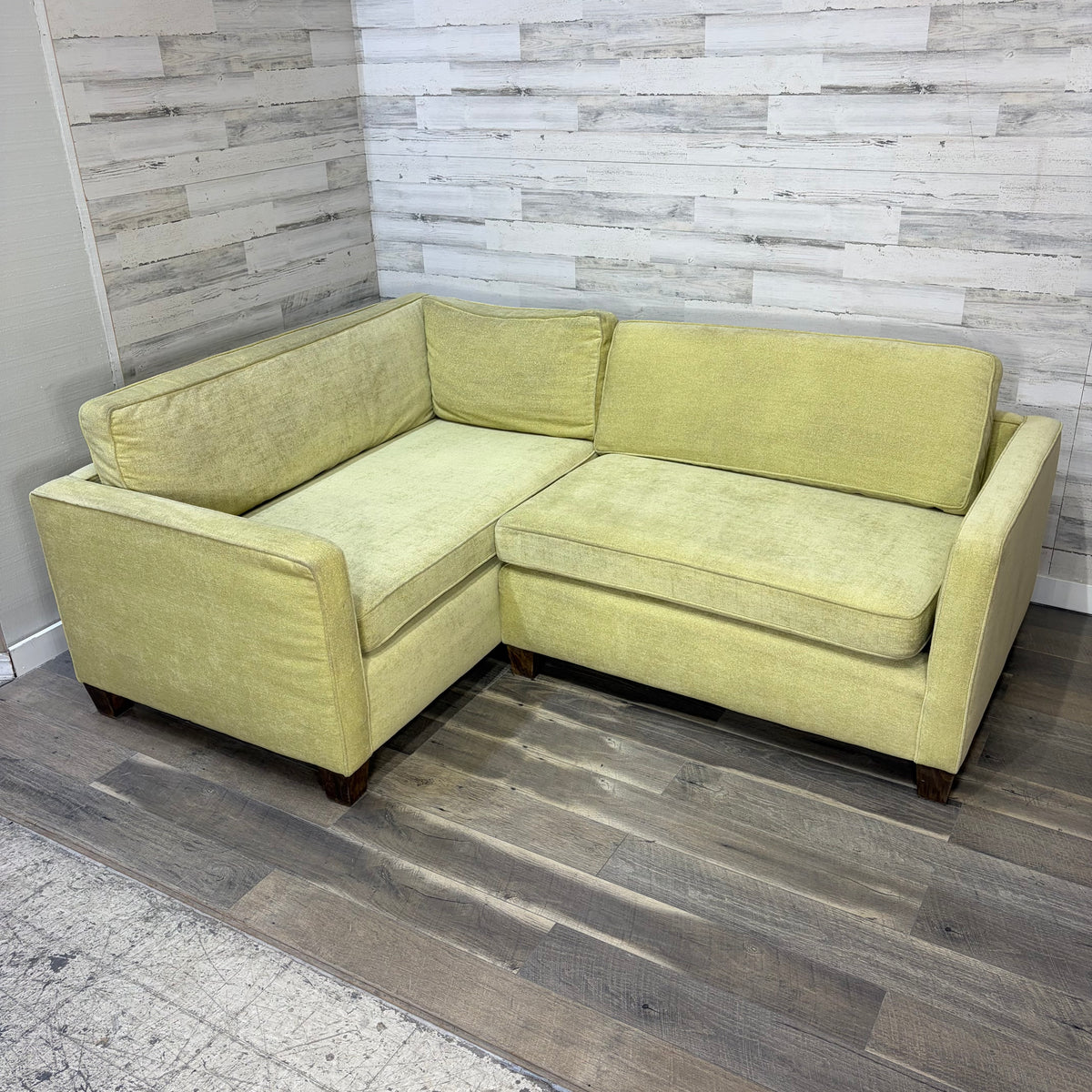 Small 2pc Green Sectional Couch