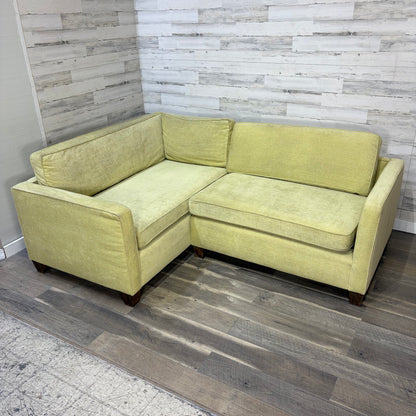 Small 2pc Green Sectional Couch