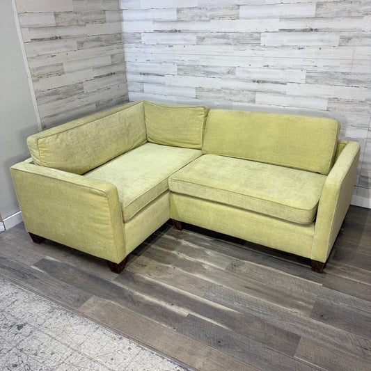 Small 2pc Green Sectional Couch