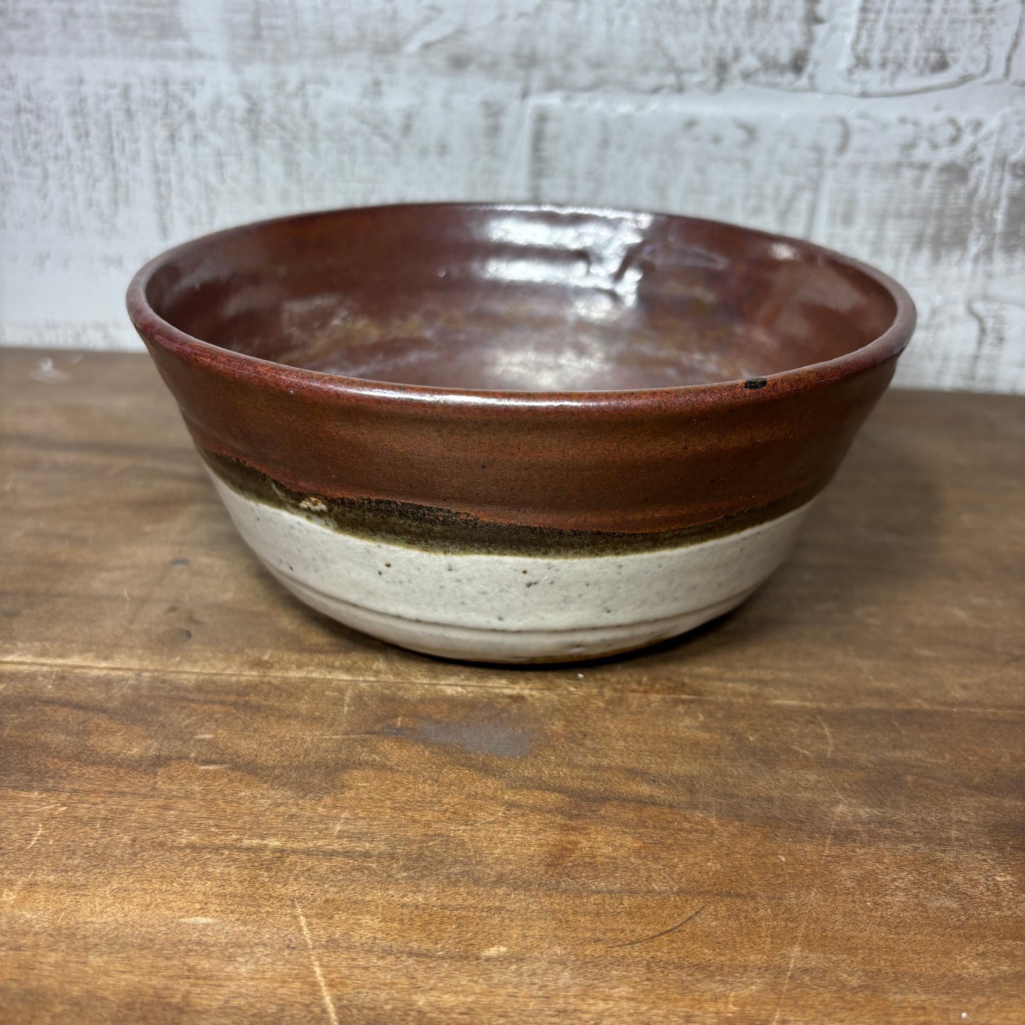 Rustic Two-Tone Stoneware Bowl