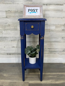 Navy Blue End Table/ Nightstand/ Plant Stand