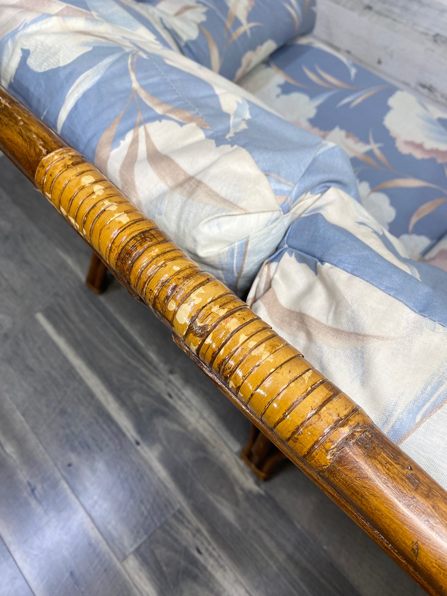 Vintage Rattan Bamboo Loveseat