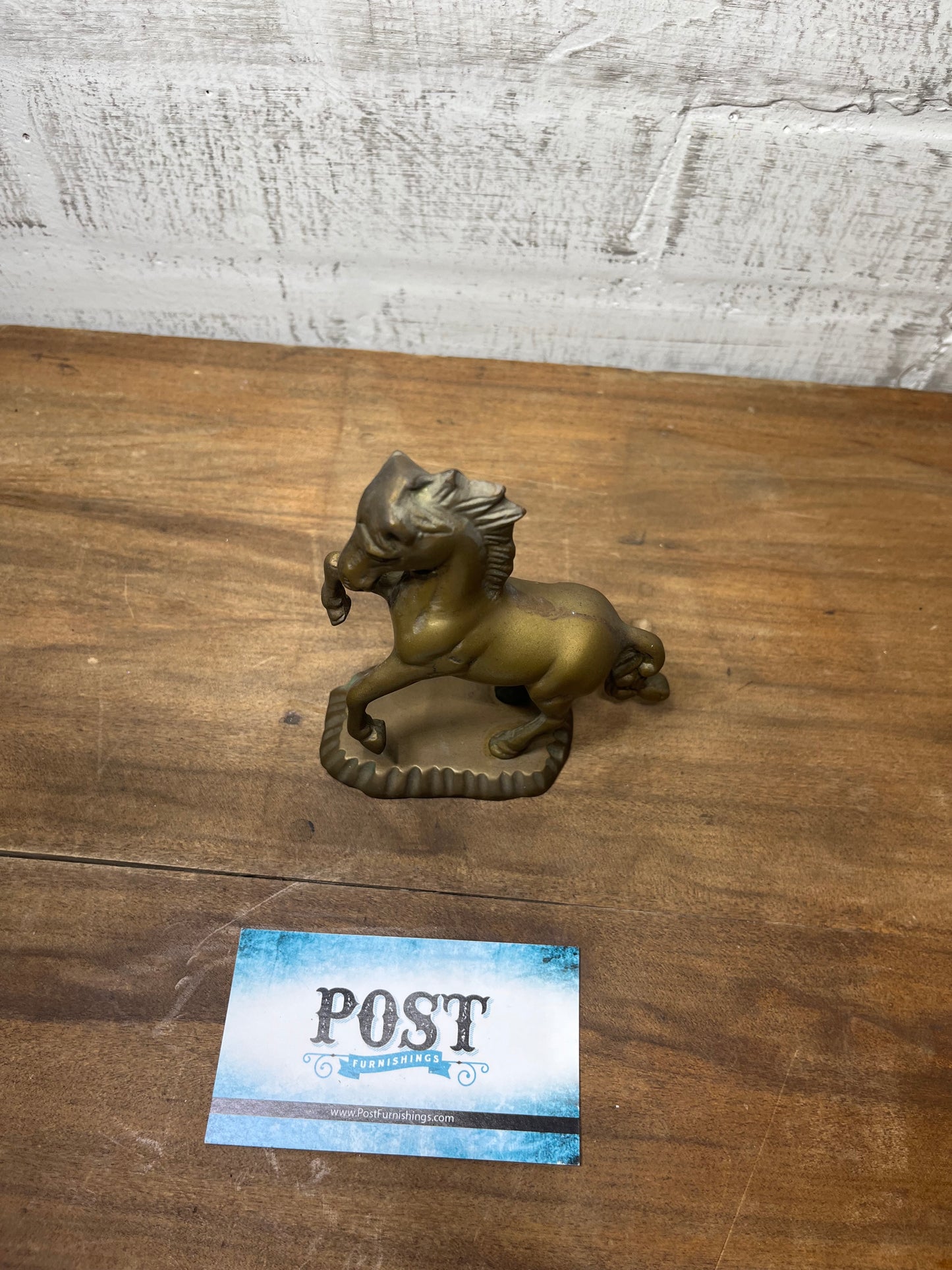 Vintage Solid Brass Rearing Horse Figurine