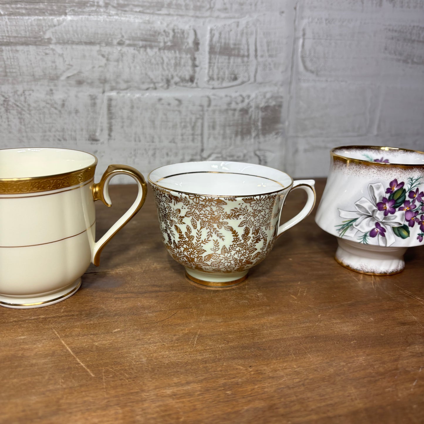 Vintage Porcelain Teacups Set of 4 #6 Table