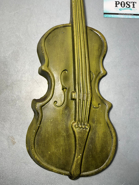 Vintage Mid Century ROYAL Cast Aluminum Green Violin