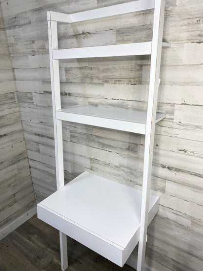 White Crate & Barrel Leaning Ladder Desk
