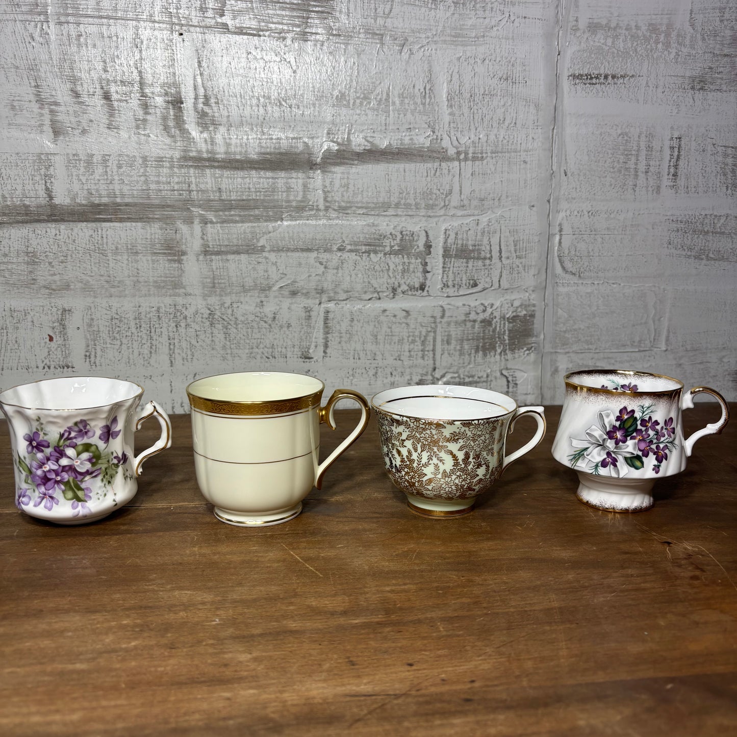 Vintage Porcelain Teacups Set of 4 #6 Table