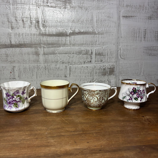Vintage Porcelain Teacups Set Of 4 #6
