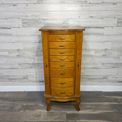 Oak Standing Jewelry Box Chest