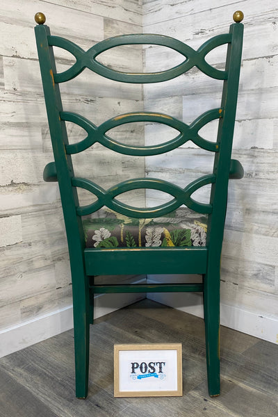 Green Antique Refinished Accent Chair