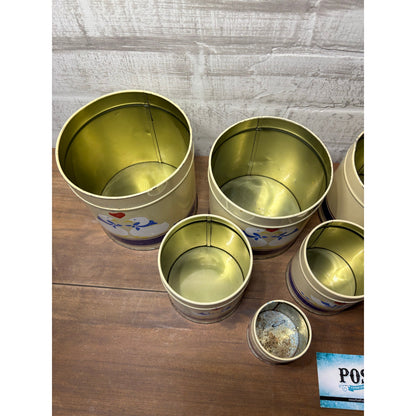 Vintage Goose Tin Nesting Canisters Set Of 8