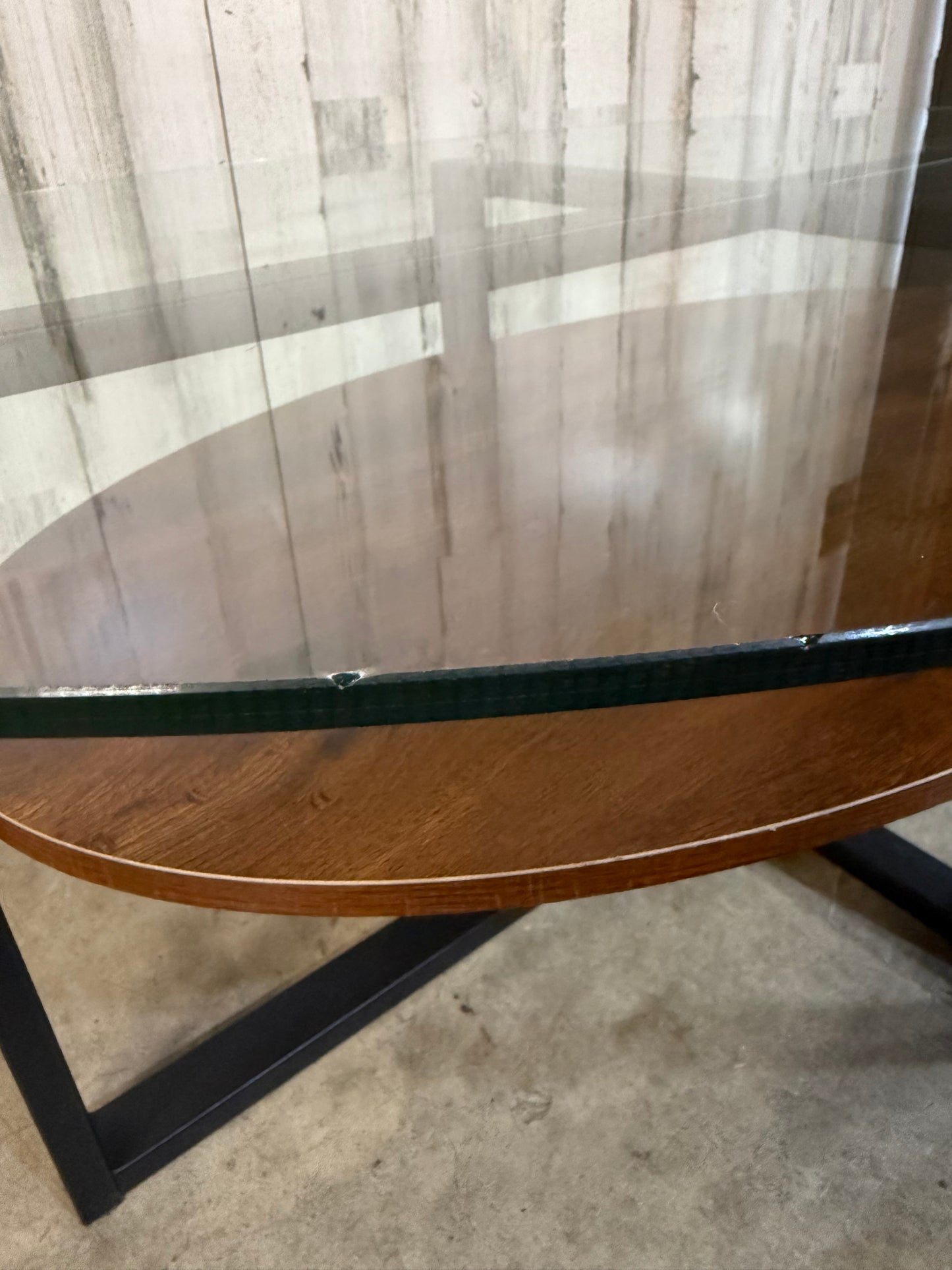 Oval Glass Top Coffee Table