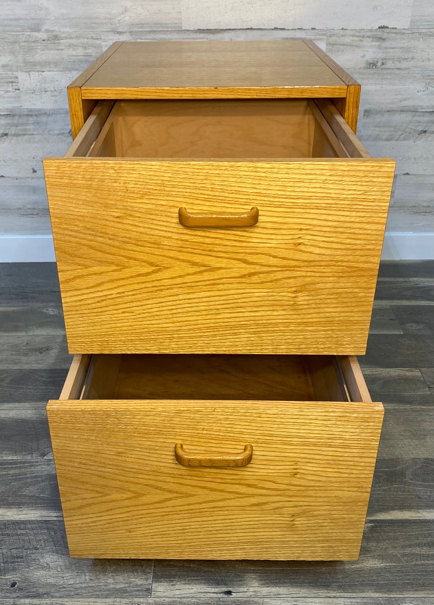 2 Drawer Oak File Cabinet