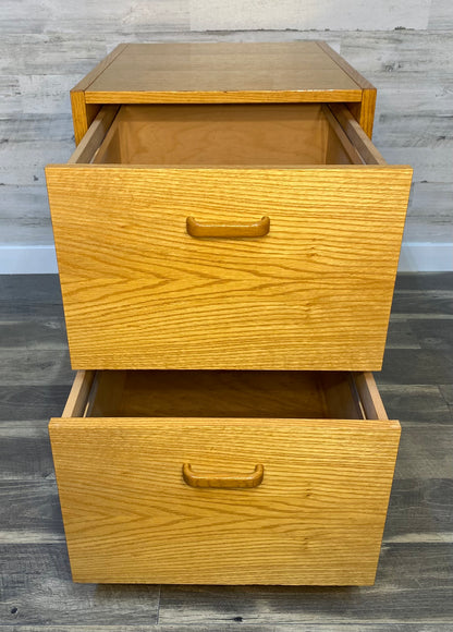 2 Drawer Oak File Cabinet