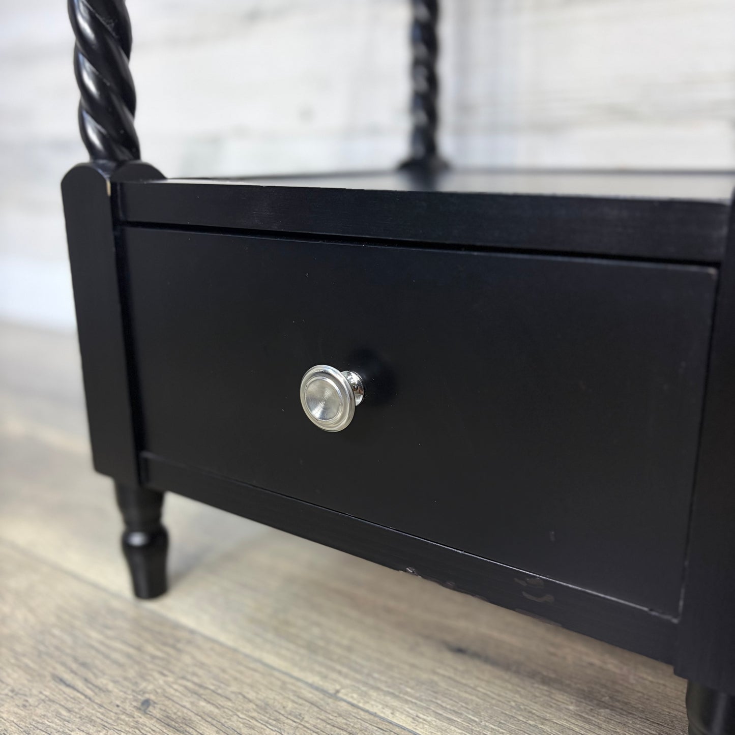 Black Spiral End Table/ Nightstand