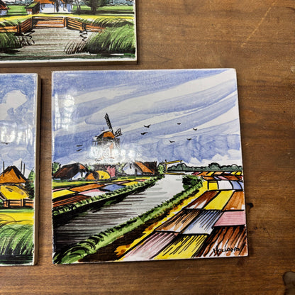 Delft Holland Windmill Hand Painted Ceramic Tiles