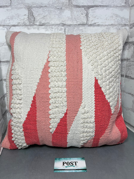 Modern Woven Tufted Pink Pillow