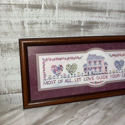 Vintage Charles F. Humphrey Framed Scripture COL. 3:14 Matted Print