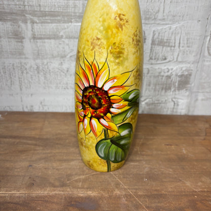 Hand-Painted Sunflower Ceramic Olive Oil Dispenser Bottle