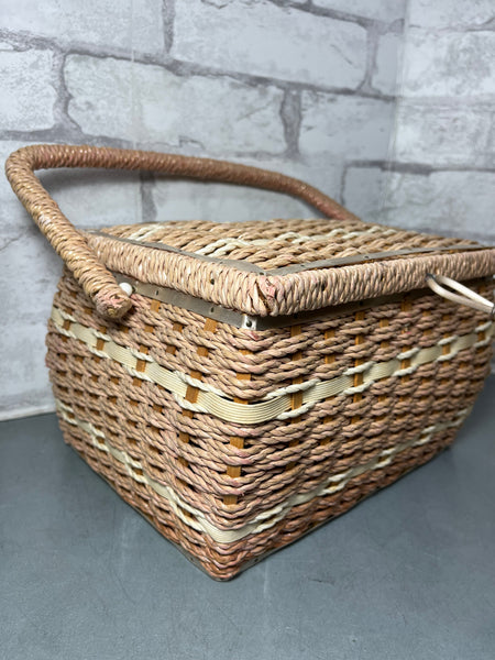 Vintage Wicker Sewing Basket