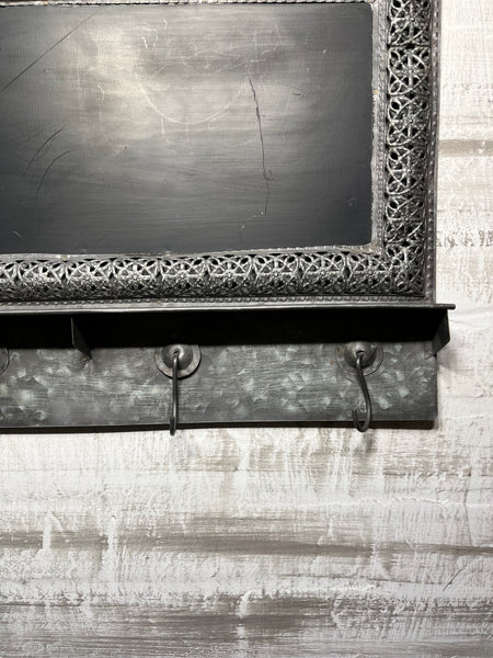 Hanging Galvanized Metal Chalkboard With Hooks