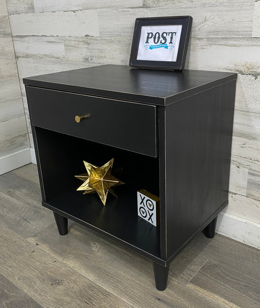 Modern Black Nightstand