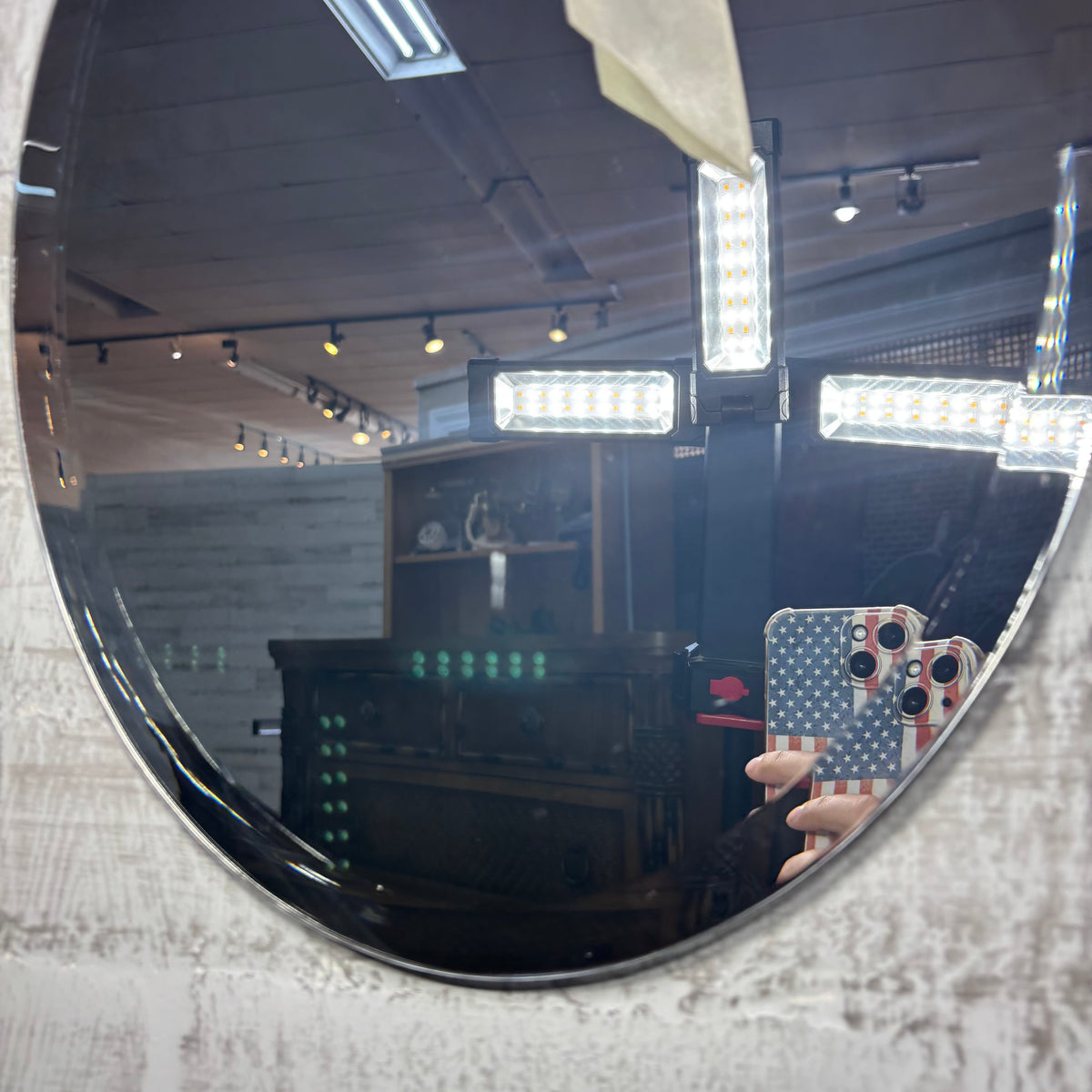 Oval Frameless Hanging Mirror