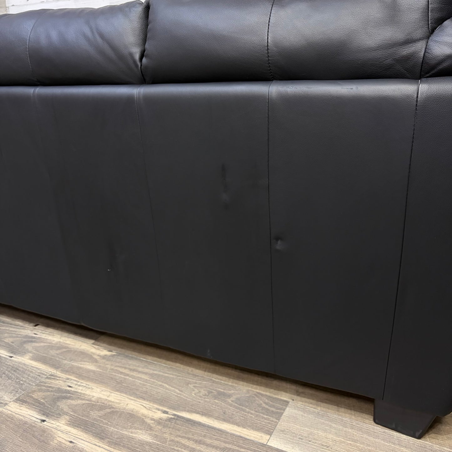 3pc Black Leather Couch Set